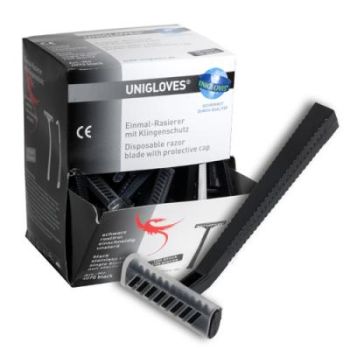 UNIGLOVES Disposable BLACK Razors. 100 Units.