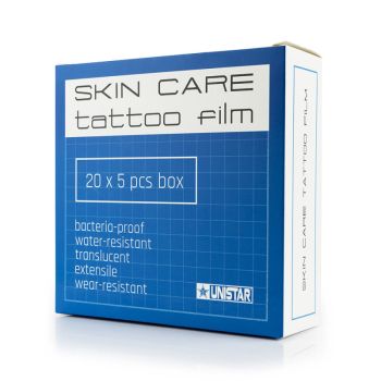 UNISTAR Skin Care Tattoo Film. 5 pieces of 12,5cm. x 12,5cm.